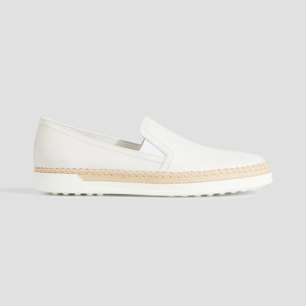 TODS White Leather Espadrille